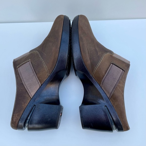 Cole Haan Nike Air Sara Brown Suede Mule Wedge Slip On Clog Shoes - US 10 B - Picture 4 of 5